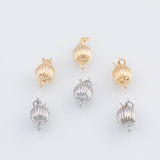 18K Gold PVD Pumpkin Box Clasp 8mm Pendant Charms - Tarnish Resistant
