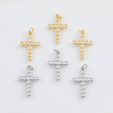 18K Gold PVD Cross charm 15x22mm pendant charms - Tarnish Resistant