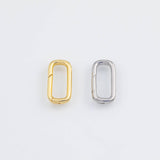 18K Gold PVD Push Gate Clasp 10x19mm Pendant Charms - Tarnish Resistant