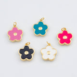 18K Gold pvd Enamel Dainty Heart 6mm Pendant Charms - Tarnish Resistant