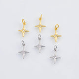 18K Gold PVD North star charm 9x14mm pendant charms - Tarnish Resistant