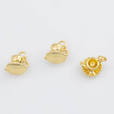 18K Gold PVD 3D Tea Cup Charm 8x11mm Charm - Tarnish Resistant