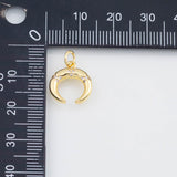 18K Gold PVD Horn Charm 13x13mm s White Gold Charms - Tarnish Resistant