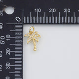 18K Gold PVD Palm Tree Coconut Tree Charm 11x14mm s White Gold Charms - Tarnish Resistant
