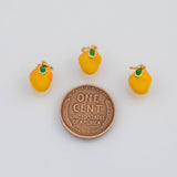 18K Gold PVD Lemon Mango Yellow Fruit Charm 8mm s White Gold Charms - Tarnish Resistant