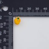 18K Gold PVD Lemon Mango Yellow Fruit Charm 8mm s White Gold Charms - Tarnish Resistant