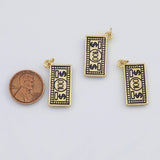 18K Gold PVD Dollar Bill Money Charm 100 Dollars 12x23mm s Gold Charms - Tarnish Resistant