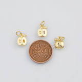18K Gold PVD Apple Fruit Charm 7x9mm s White Gold Charms - Tarnish Resistant