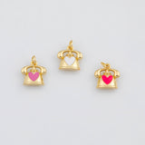 18K Gold PVD Telephone Charm Old School Phone 13x13mm s White Gold Charms - Tarnish Resistant