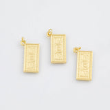18K Gold PVD Dollar Bill Charm 100 Dollars 12x23mm s White Gold Charms - Tarnish Resistant