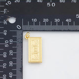 18K Gold PVD Dollar Bill Charm 100 Dollars 12x23mm s White Gold Charms - Tarnish Resistant