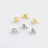 18K Gold pvd Croissant Charm 10x7mm s White Gold Charms - Tarnish Resistant