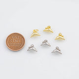 18K Gold PVD Croissant Charm 10x7mm s White Gold Charms - Tarnish Resistant