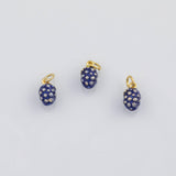 18K Gold PVD Grape Grapes Fruit Charm 6x10mm s White Gold Charms - Tarnish Resistant