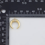 18K Gold PVD Horn Charm 17mm s White Gold Charms - Tarnish Resistant