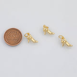 18K Gold PVD High Heels Stilettos Women's Shoes Charm 9x11 s Gold Charm - Tarnish Resistant