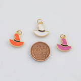 18K Gold PVD Wizard Witch's Hat 14x15mm s White Gold Charms - Tarnish Resistant
