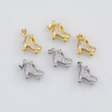 18K Gold PVD Roller Skates Rollerskates Charm 11x14mm s White Gold Charms - Tarnish Resistant