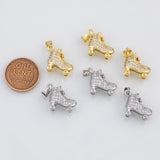 18K Gold PVD Roller Skates Rollerskates Charm 11x14mm s White Gold Charms - Tarnish Resistant