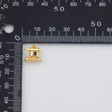 18K Gold PVD College Graduation Hat Mortarboard s White Gold Charms - Tarnish Resistant