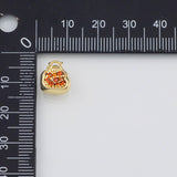 18K Gold PVD Pomegranate Fruit Bead Charms 10x10mm s White Gold Charms - Tarnish Resistant