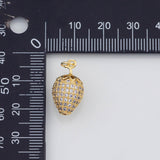 18K Gold PVD Strawberry Grape Fruit Charm 9x19mm s White Gold Charms - Tarnish Resistant