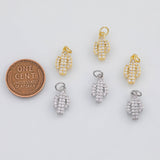 18K Gold PVD Cactus Charm 8x14mm s White Gold Charms - Tarnish Resistant