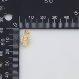 18K Gold PVD Cactus Charm 8x14mm s White Gold Charms - Tarnish Resistant
