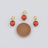 18K Gold PVD Strawberry Fruit Charm 7x11mm s White Gold Charms - Tarnish Resistant