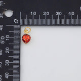 18K Gold PVD Strawberry Fruit Charm 7x11mm s White Gold Charms - Tarnish Resistant