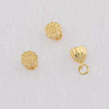 18K Gold PVD Lotus Plant Fruit Charm s White Gold Charms - Tarnish Resistant