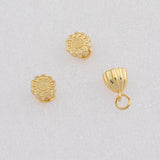 18K Gold PVD Lotus Plant Fruit Charm s White Gold Charms - Tarnish Resistant