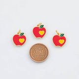 18K Gold PVD Enamel Appl 14mm s White Gold Charms - Tarnish Resistant