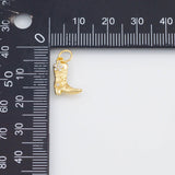 18K Gold PVD 22k Cowboy Boots 7x11mm pendant charms - Tarnish Resistant