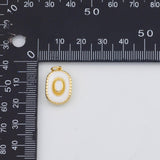 18K Gold PVD Enamel Sombrero Cowboy Hat 12x18mm s White Gold Charms - Tarnish Resistant