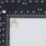 18K Gold PVD Horn Moon Charm 12mm s White Gold Charms - Tarnish Resistant