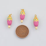 18K Gold PVD Enamel Ice Cream Bar Charm 19x7mm s White Gold Charms - Tarnish Resistant