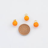 18K Gold PVD Enamel Orange Charm Fruit Charms 8mm s White Gold Charms - Tarnish Resistant