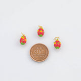 18K Gold PVD Dragonfruit Dragon Fruit Charms 7x11mm s White Gold Charms - Tarnish Resistant
