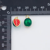 18K Gold PVD Watermelon Fruit Charm 10x13mm s White Gold Charms - Tarnish Resistant