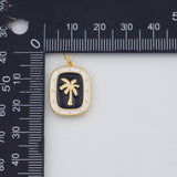 18K Gold PVD Palm Tree Coconut Tree Charm 14x15mm s White Gold Charms - Tarnish Resistant