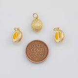 18K Gold PVD Lemon Fruit Charm 9x12mm s White Gold Charms - Tarnish Resistant