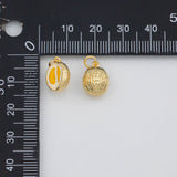 18K Gold PVD Lemon Fruit Charm 9x12mm s White Gold Charms - Tarnish Resistant
