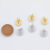 18K Gold PVD Horseshoe Charm 10x10mm s White Gold Charms - Tarnish Resistant