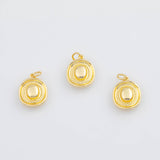 18K Gold PVD Sombrero Mexican Hat 13mm s White Gold Charms - Tarnish Resistant