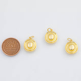18K Gold PVD Sombrero Mexican Hat 13mm s White Gold Charms - Tarnish Resistant