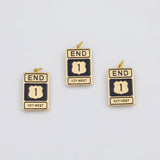 18K Gold PVD Key West Charms 14x21mm s White Gold Charms - Tarnish Resistant