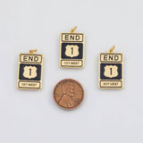 18K Gold PVD Key West Charms 14x21mm s White Gold Charms - Tarnish Resistant
