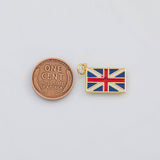 18K Gold PVD English United Kingdom Flag Union Jack Charm 11x17mm s Gold Charms - Tarnish Resistant