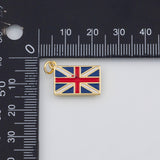 18K Gold PVD English United Kingdom Flag Union Jack Charm 11x17mm s Gold Charms - Tarnish Resistant